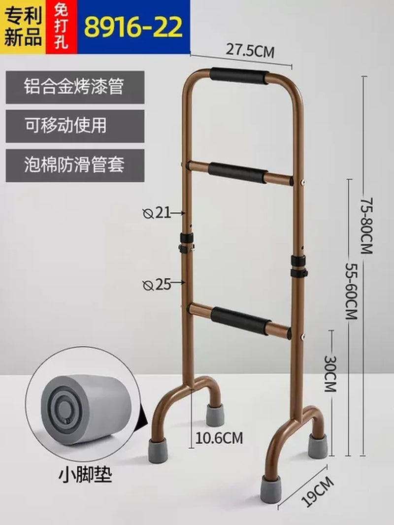 Non-Perforated Handrail Railings Crutches Get-Up Aids Walkers for Elderly Home Bed Frame Handles Mobility Aids Strong Durable