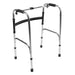 Elderly Folding Walker Thickened Crossbar Silver Black Portable Folding Walker Stainless Steel Height Adjustment for Daily Use