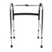 Elderly Folding Walker Thickened Crossbar Silver Black Portable Folding Walker Stainless Steel Height Adjustment for Daily Use