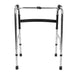 Elderly Folding Walker Thickened Crossbar Silver Black Portable Folding Walker Stainless Steel Height Adjustment for Daily Use