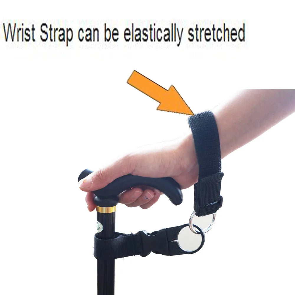 Easy Fit Walking Stick Wrist Strap & Cane Crutch Clip Holder Grip Aid