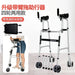 Rehabilitative Four-Legged Cane with Seat Elderly Non-Slip Walking Stick Portable and Foldable Trolley Walker