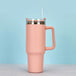 40Oz Straw Coffee Insulation Cup with Handle Portable Car Stainless Steel Water Bottle Largecapacity Travel BPA Free Thermal Mug