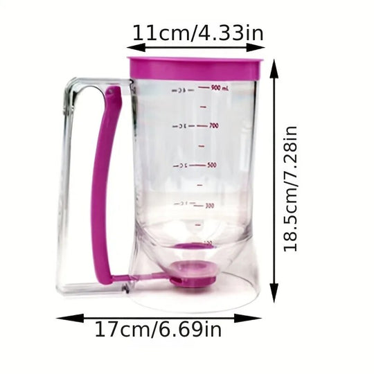 1 Pcs 900Ml Batter Dispenser Hand-Held Graduated Funnel Pastry Dough Dispensador for Pancake Cupcakes Cake