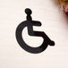 Acrylic Wheelchair Disabled Toilet Mirrored Door Sign 3D Mirror Surface Wall Sticker for Public Toilet 10Cm,15Cm,20Cm