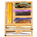 Bamboo Organizer Wall Mount Wood Multi Layer Plastic Wrap Dispenser Cutter Cling Film Holder Storage Box Kitchen Accessories