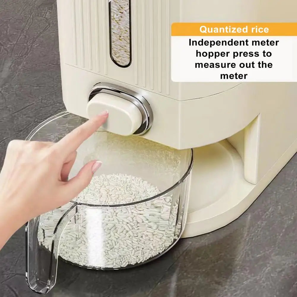 Food Grade Rice Dispenser Rice Storage Container Rice Dispenser Capacity Visible Container for Flour Beans Cereal Grains