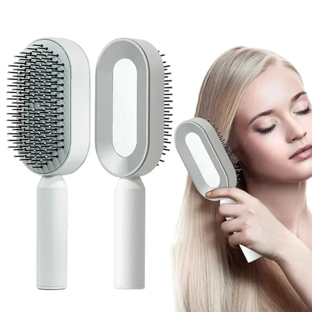 Self Cleaning Hair Brush 3D Air Cushion Massage Comb Airbag Massage Brush One-Key Cleaning Detangling Hair Brush Styling Tools