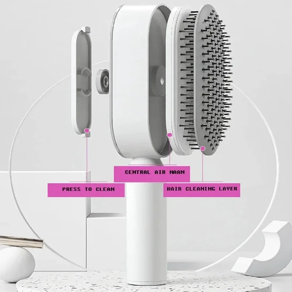 Self Cleaning Hair Brush 3D Air Cushion Massage Comb Airbag Massage Brush One-Key Cleaning Detangling Hair Brush Styling Tools