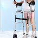 Rehabilitative Four-Legged Cane with Seat Elderly Non-Slip Walking Stick Portable and Foldable Trolley Walker